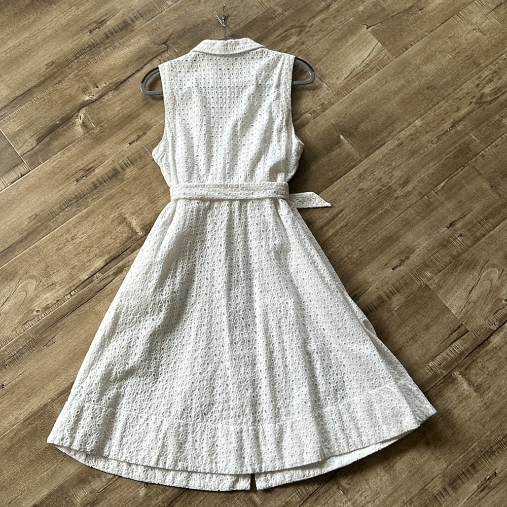 Boden white eyelet sleeveless dress 12R - Picture 8 of 11